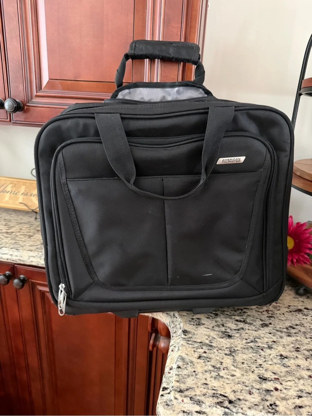 American Tourister Black Laptop Rolling Briefcase